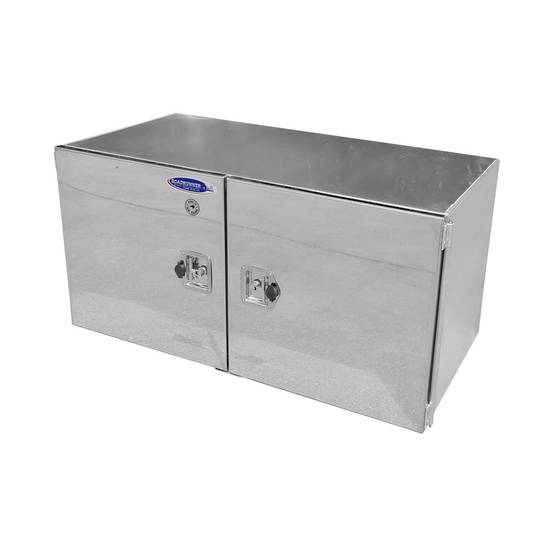 Square Toolbox (500H x 500D x 1200L) - 3mm Aluminium, Double Stainless Steel Doors & Shelf
